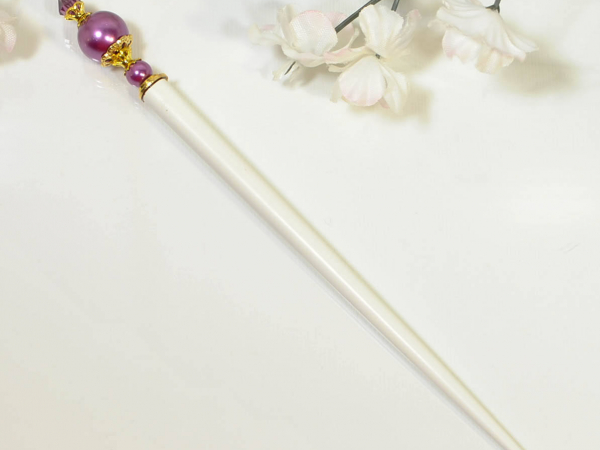 Pretty Pink Hair Stick, handmade by Purple Moon Designs