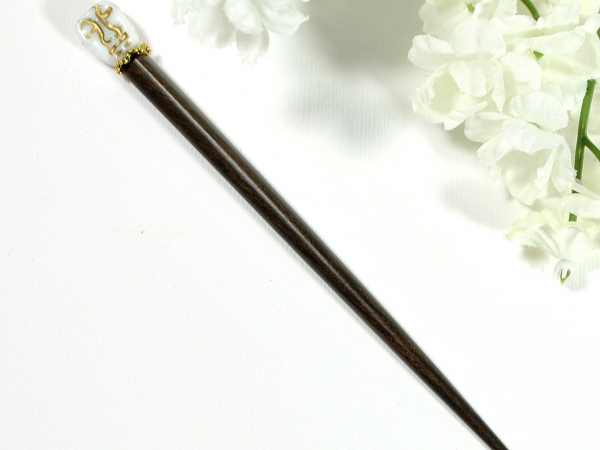 Messy Bun Hair Stick Pin, handmade by Purple Moon Designs