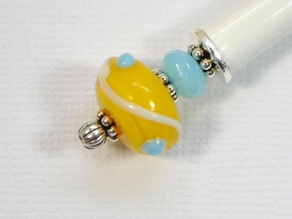 Yellow Hair Stick Pin, handmade by Purple Moon Designs