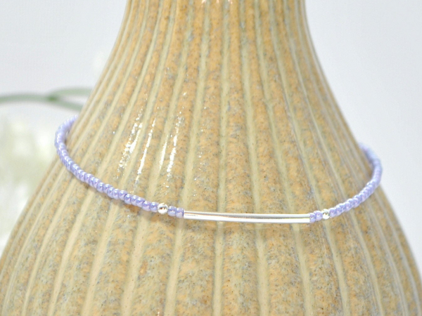 Purple Bar Anklet, handmade by Purple Moon Designs