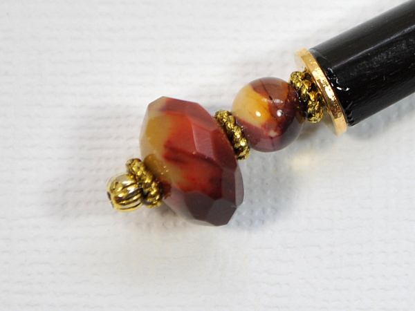 Orange and Yellow Jasper Hair Stick, handmade by Purple Moon Designs