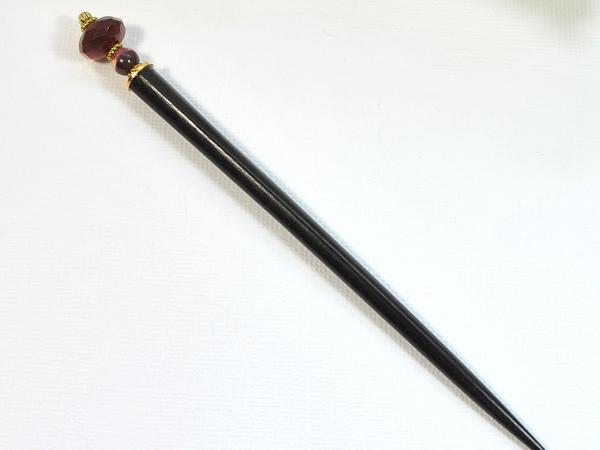 Orange and Yellow Jasper Hair Stick, handmade by Purple Moon Designs