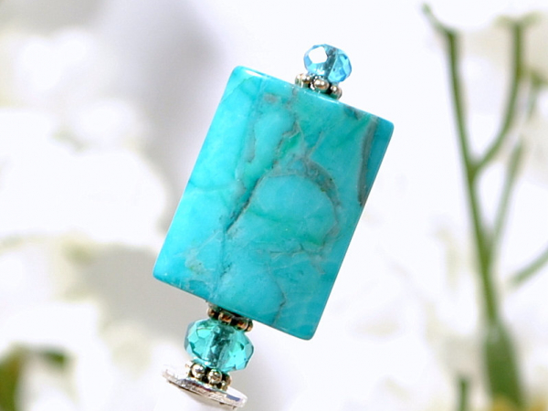 Turquoise Hair Stick, 4.5 inch Chinese Hair Pin, handmade by Purple Moon Design