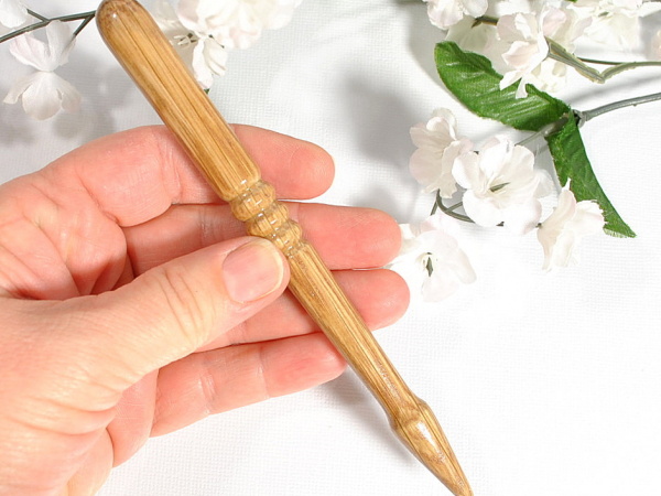 Oak Wood Hair Stick, handmade by Purple Moon Designs