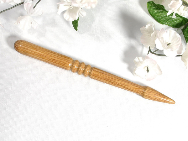 Oak Wood Hair Stick, handmade by Purple Moon Designs