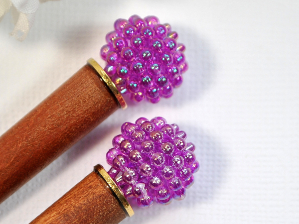 Pair of Purple Hair Sticks, handmade by Purple Moon Designs