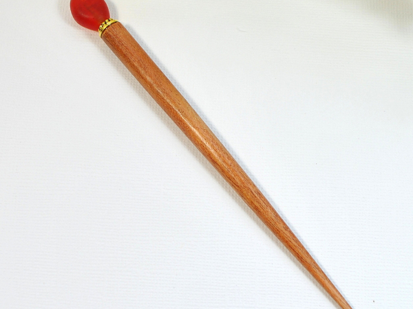 Red Minimalist Hair Pin, handmade by Purple Moon Designs