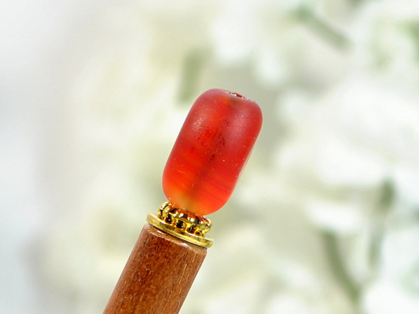 Red Minimalist Hair Pin, handmade by Purple Moon Designs