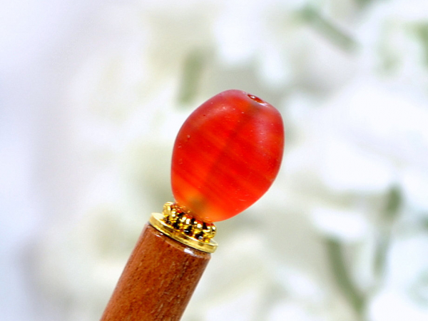 Red Minimalist Hair Pin, handmade by Purple Moon Designs