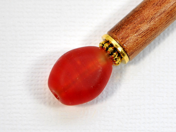 Red Minimalist Hair Pin, handmade by Purple Moon Designs