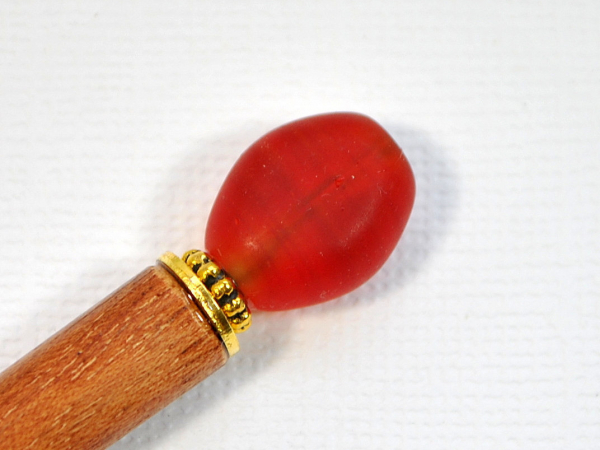 Red Minimalist Hair Pin, handmade by Purple Moon Designs