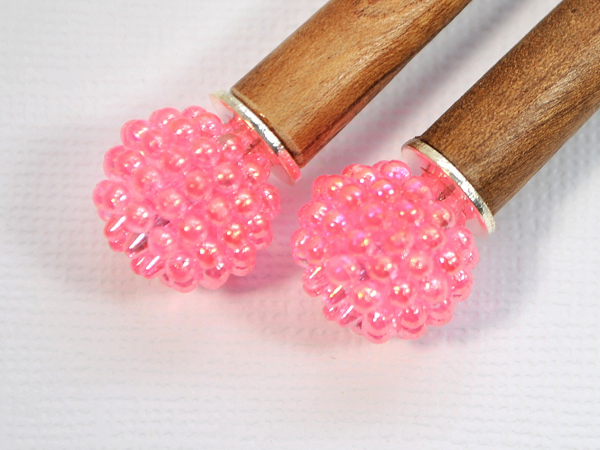 Pair of Pink Hairsticks, handmade by Purple Moon Designs