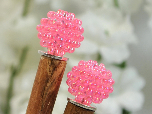 Pair of Pink Hairsticks, handmade by Purple Moon Designs