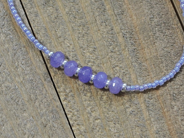 lavender gemstone anklet handmade by purple moon designs