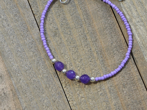 Lavender Gemstone Anklet, handmade by Purple Moon Designs