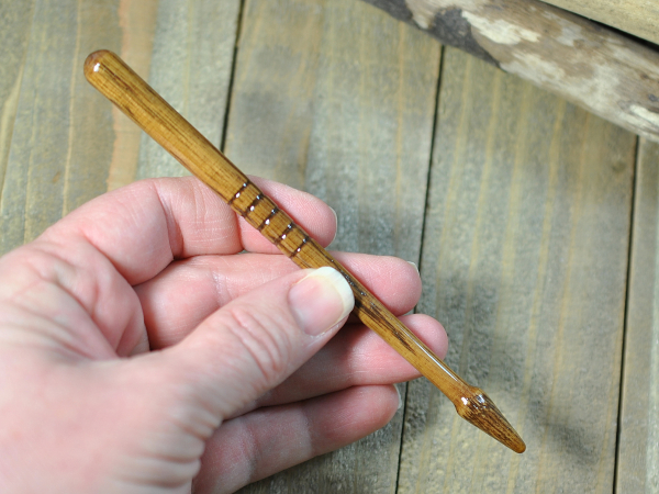 5 inch Hand-Carved Wooden Hair Stick, handmade by Purple Moon Designs