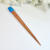 Short Blue Wooden Hair Stick, handmade by Purple Moon Designs