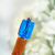 Short Blue Wooden Hair Stick, handmade by Purple Moon Designs