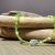 Green Boho Beach Bum Anklet, handmade by Purple Moon Designs Green Boho Beach Bum Anklet, handmade by Purple Moon Designs