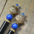 Blue and Gold Pair of Beach Hair Sticks, handmade by Purple Moon Designs