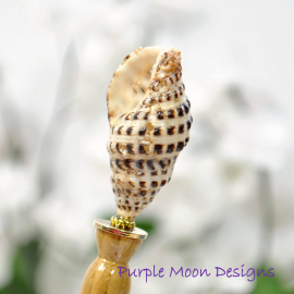 Natural Seashell Hair Stick, handmade by Purple Moon Designs
