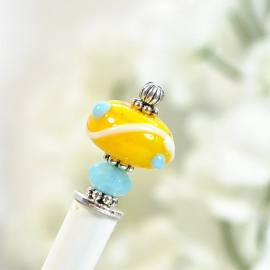 Yellow Hair Stick Pin, handmade by Purple Moon Designs Yellow Hair Stick Pin, handmade by Purple Moon Designs
