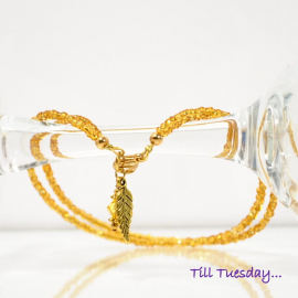 Golden Leaf Anklet, 10 inch, handmade by Purple Moon Designs