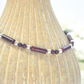 Dark Red Anklet, handmade by Purple Moon Designs
