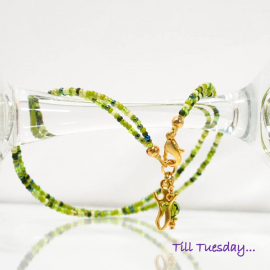 Green Mother Charm Anklet, handmade by Purple Moon Designs