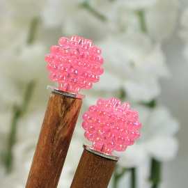 Pair of Pink Hairsticks, handmade by Purple Moon Designs Pair of Pink Hairsticks, handmade by Purple Moon Designs