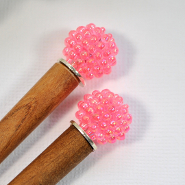 Pair of Pink Hairsticks, handmade by Purple Moon Designs