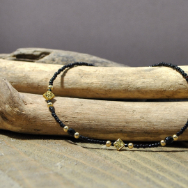 Black Celtic Anklet, 10 inch, handmade by Purple Moon Designs