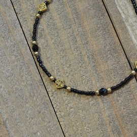 Black Celtic Anklet, 10 inch, handmade by Purple Moon Designs