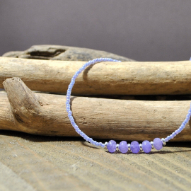 lavender gemstone anklet handmade by purple moon designs