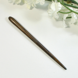Dark Oak Wooden Hair Stick, handmade by Purple Moon Designs