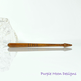 5 inch Hand-Carved Wooden Hair Stick, handmade by Purple Moon Designs