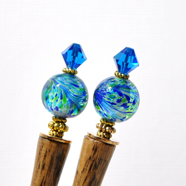 Blue Hair Sticks