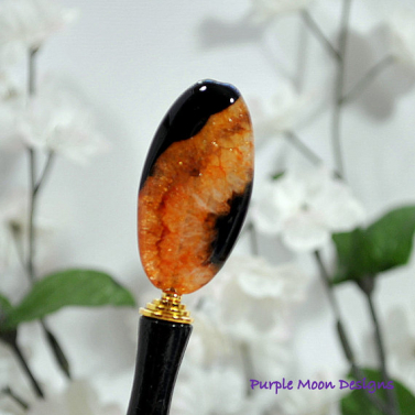 Onyx and Quartz Crystal Hair Stick - Andromeda 2013 Onyx and Quartz Crystal Hair Stick - Andromeda 2013