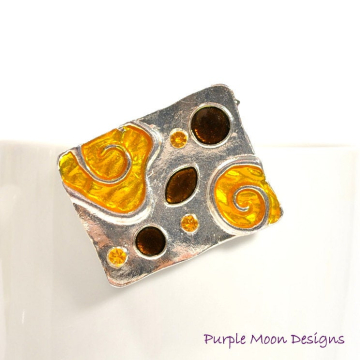 Large Hair Clip, Orange Hair Clip, Orange Barrette, Orange Hair Accessories, Elegant Barrette, Art Deco Barrette