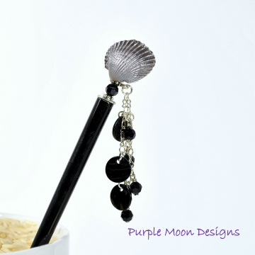 Charm Hair Stick, 5 inch Beach Hair Pin - "Karma"