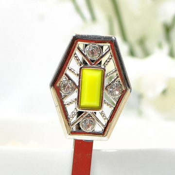 Yellow Bobby Pin, Art Nouveau Hair Pin, Embellished Bobby Pin, Yellow Bobbies, One of a Kind Hair Accessories