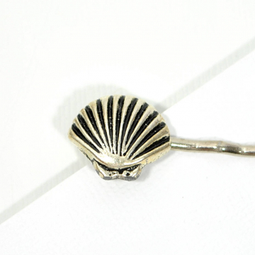Silver Seashell Bobby Pin, Beach Hair Pin, Shell Hair Clip, Beach Hair Accessory