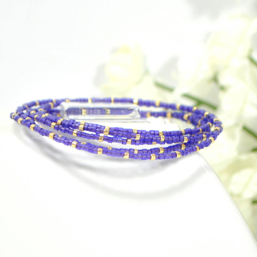 Purple Wrap Bracelet, 5 Wrap Bracelet, Multi-Layered Bracelet, Purple, Gold, Stacking Bracelet, 35-38 inch Bracelet Necklace