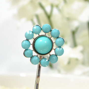 Blue Hair Pin, Blue Bobby Pin, Blue Sun Bobby Pin, Barrette, Handmade