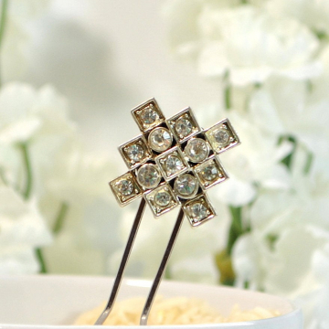 Small Crystal Hair Fork, Art Deco Hair Accessory