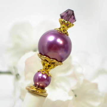 Pretty Pink Hair Stick, Pearl Hair Bun Pin - "Aphrodite"