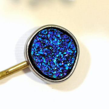 Blue Druzy Bobby Pin, Druzy Hair Pin, Blue Purple Hair Clip, Handmade Hair Accessories
