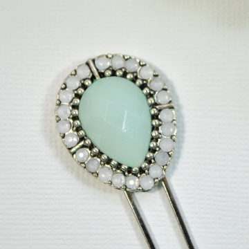 Iridescent Hair Fork, Small Hair Pin, Beaded Hair Fork, Handmade Hair Slide, Embellished Hair Pin