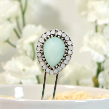 Iridescent Hair Fork, Small Hair Pin, Beaded Hair Fork, Handmade Hair Slide, Embellished Hair Pin