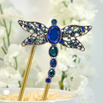 Dragonfly Hair Fork, Dragonfly Hair Pin, Blue Dragonfly, Strong Hair Fork, Dragonfly Jewelry, Bun Holder, Bun Pin